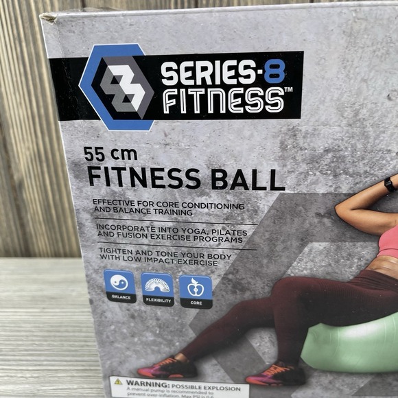 Series8 Fitness Ball 55 cm Yoga Exercise Ball –Anti-Burst Stability Core Workout - Picture 3 of 14
